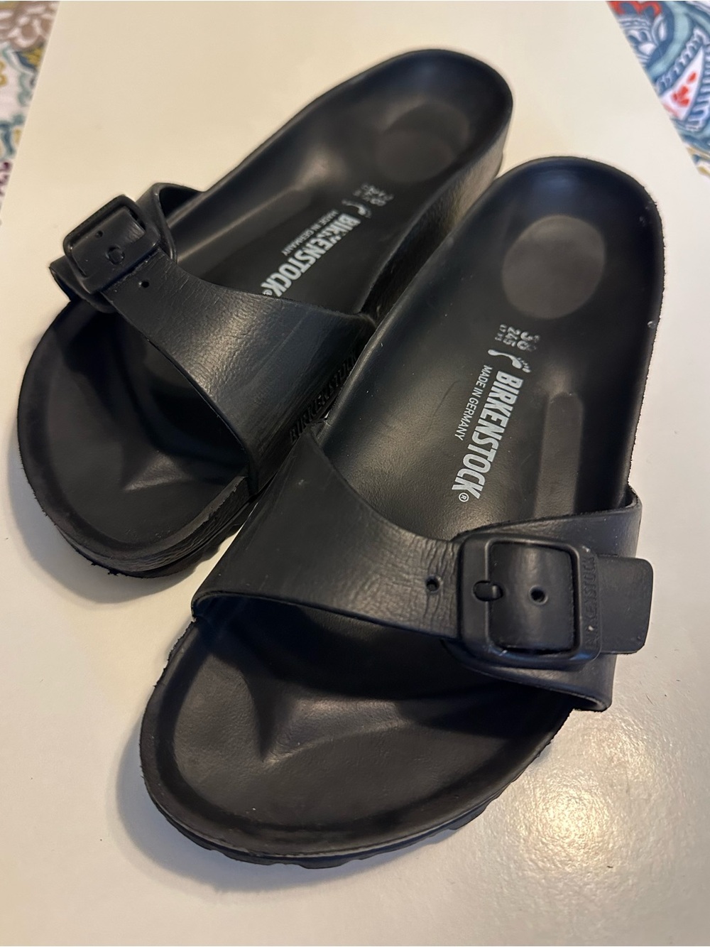 Birkenstock Madrid Black EVA One-Strap Slide Sandals Ladies Sz 38/7